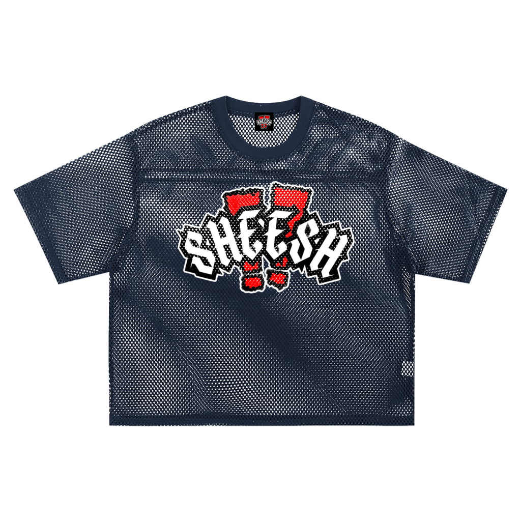 SHEESH Signature Logo See-Through Mesh Jersey Shirt