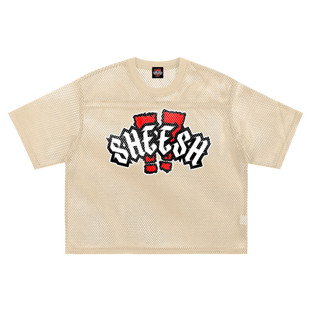 SHEESH Signature Logo See-Through Mesh Jersey Shirt