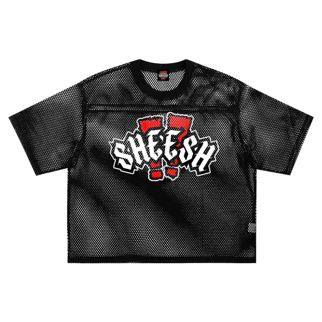 SHEESH Signature Logo See-Through Mesh Jersey Shirt