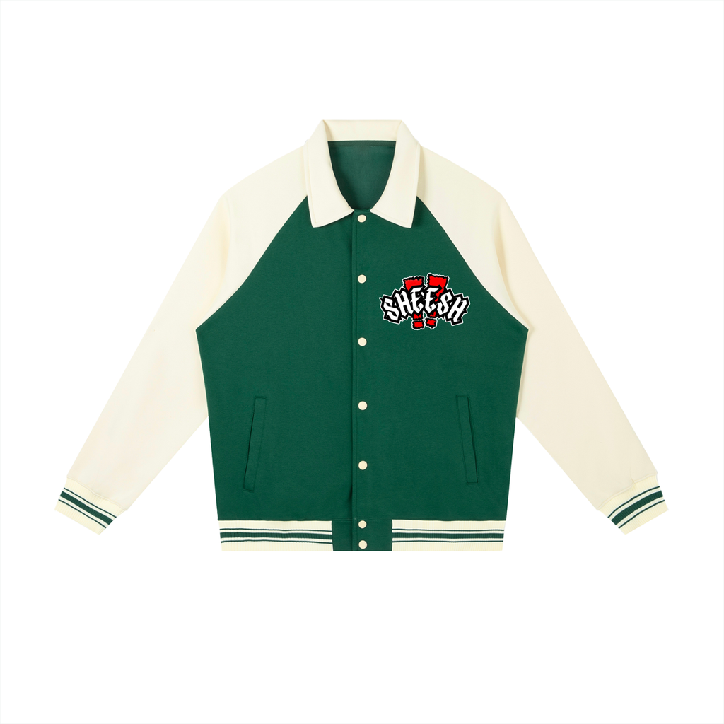 SHEESH Signature Logo Raglan Baseball Jacket